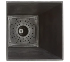 Artstone Kunststoff-Vase Ella, eckig, schwarz