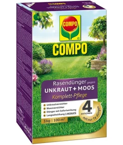 COMPO Rasendünger gegen Unkraut + Moos 4in1