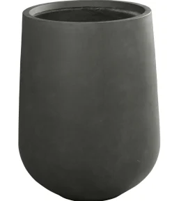 Dehner Fiberglas-Topf Curved, rund, anthrazit