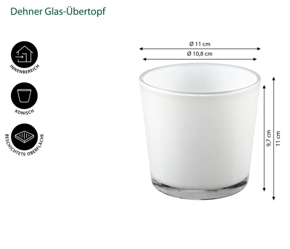 Dehner Glas-Übertopf Conner, konisch