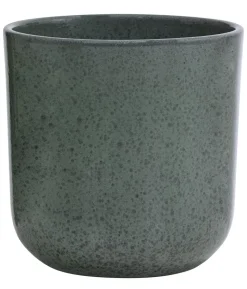 Dehner Keramik-Übertopf Brandon, rund, grün, ca. Ø13 cm
