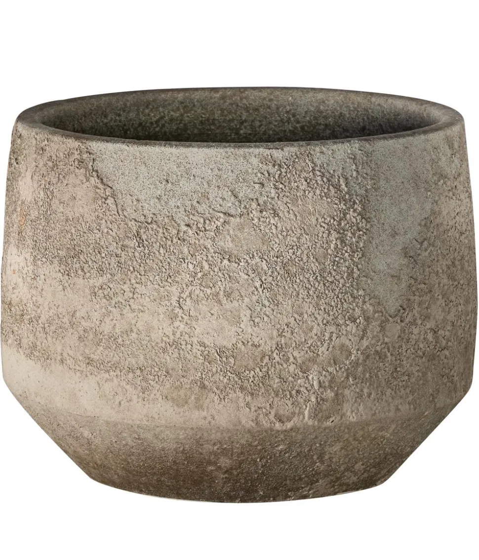 Dehner Keramik-Übertopf Muddy, konisch, braun
