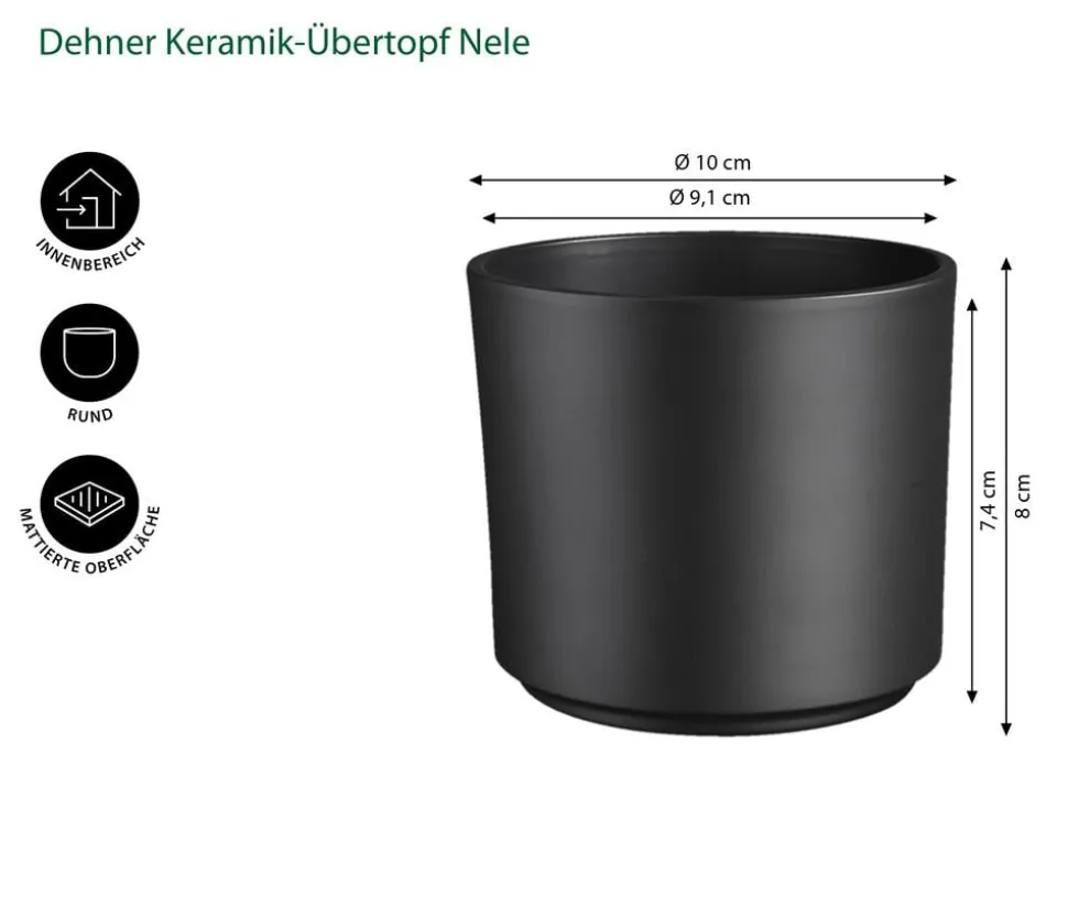Dehner Keramik-Übertopf Nele, rund