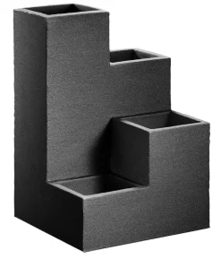 Dehner Kunststoff-Wendeltreppentopf Los Angeles, quadratisch, anthrazit, ca. B40/H60/T40 cm