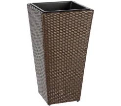 Dehner Polyrattan-Topf Alicante, konisch, braun