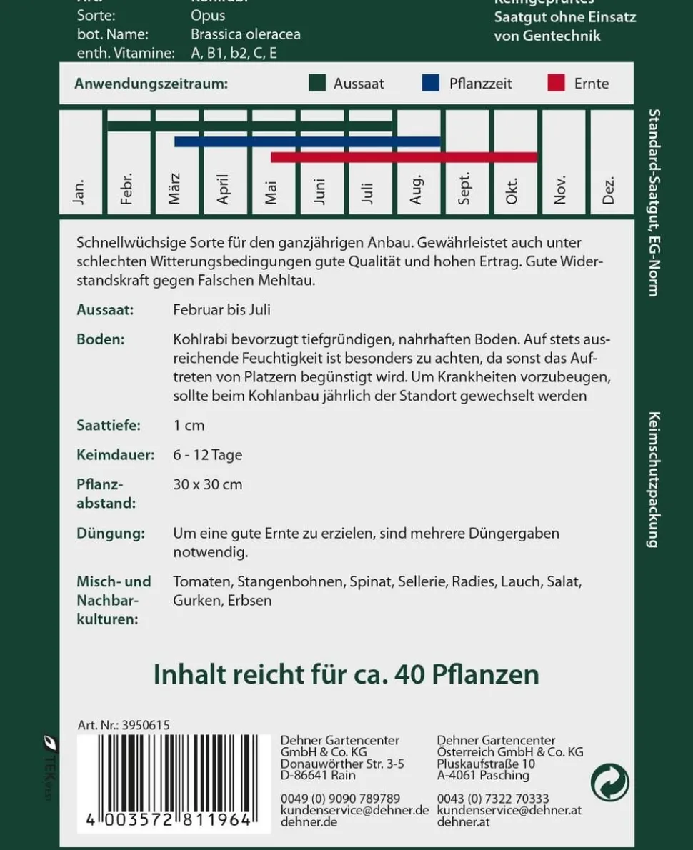 Dehner Premium Samen Kohlrabi 'Opus'