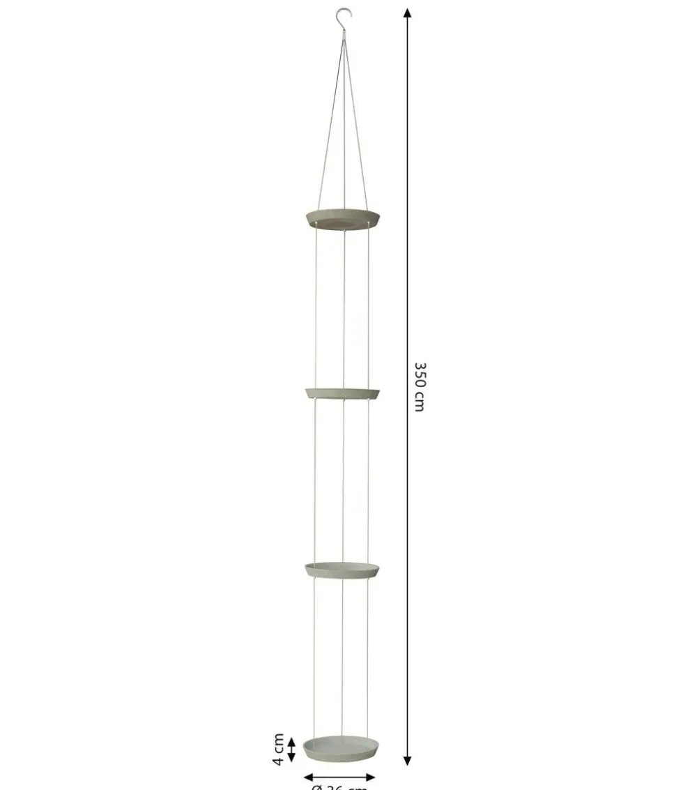 Dehner Zement-Hängeuntersetzer mit Kordel, rund, ca. H350 cm