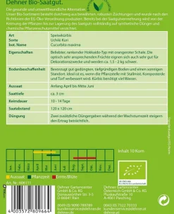 Dehner Bio Samen Speisekürbis 'Uchiki Kuri'