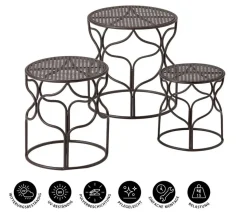 Dehner Blumenhocker-Set Giulia, breit, 3-teilig