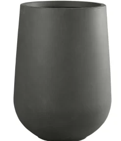 Dehner Fiberglas-Topf Curved, rund, anthrazit