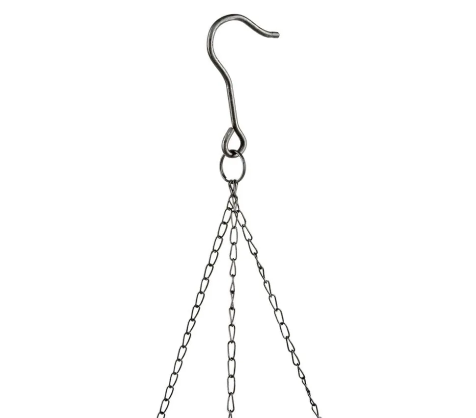 Dehner Gusseisen-Hängeampel Katalonien mit Kokoseinlage, rund, rost, ca. Ø30/H15 cm