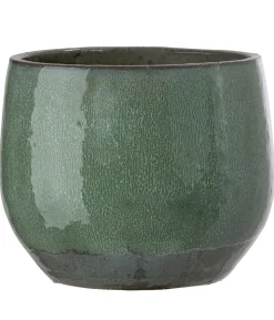 Dehner Keramik-Übertopf Aquaris, bauchig, grün