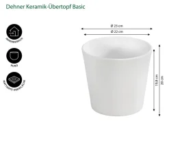 Dehner Keramik-Übertopf Basic, rund
