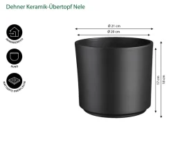 Dehner Keramik-Übertopf Nele, rund