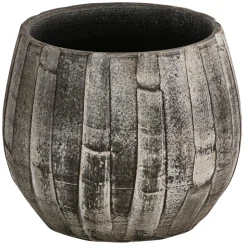 Dehner Keramik-Übertopf Samu, bauchig, braun, ca. Ø16 cm
