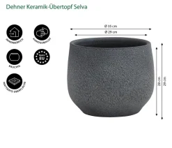 Dehner Keramik-Übertopf Selva, bauchig
