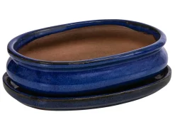 Dehner Keramik-Bonsaischale, oval, ca. B19/H5/T13,5 cm