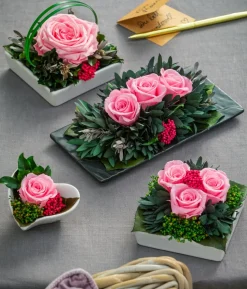 Dehner Keramik-Schale mit Longlife-Rose Dita, ca. B10/H11/T10 cm