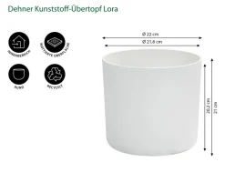 Dehner Kunststoff-Übertopf Lora, rund