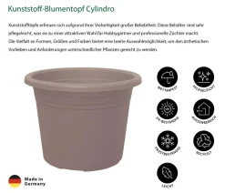 Dehner Kunststoff-Blumentopf Cylindro, rund