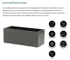 Dehner Kunststoff-Kasten Kebe, rechteckig, ca. B100/H40/T40 cm