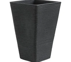 Dehner Kunststoff-Pflanzvase Capri, konisch, anthrazit, ca. B35/H55/T35 cm