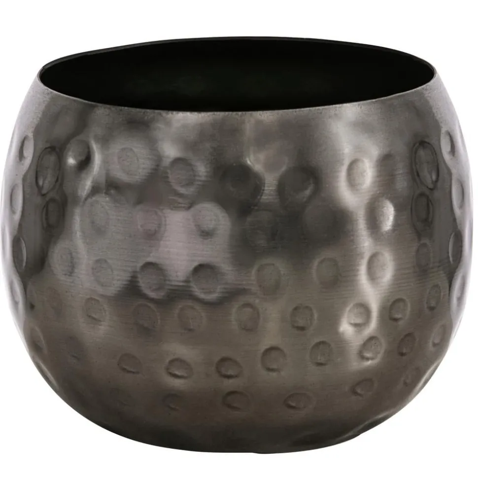Dehner Metall-Übertopf Kody, bauchig, ca. Ø7 cm