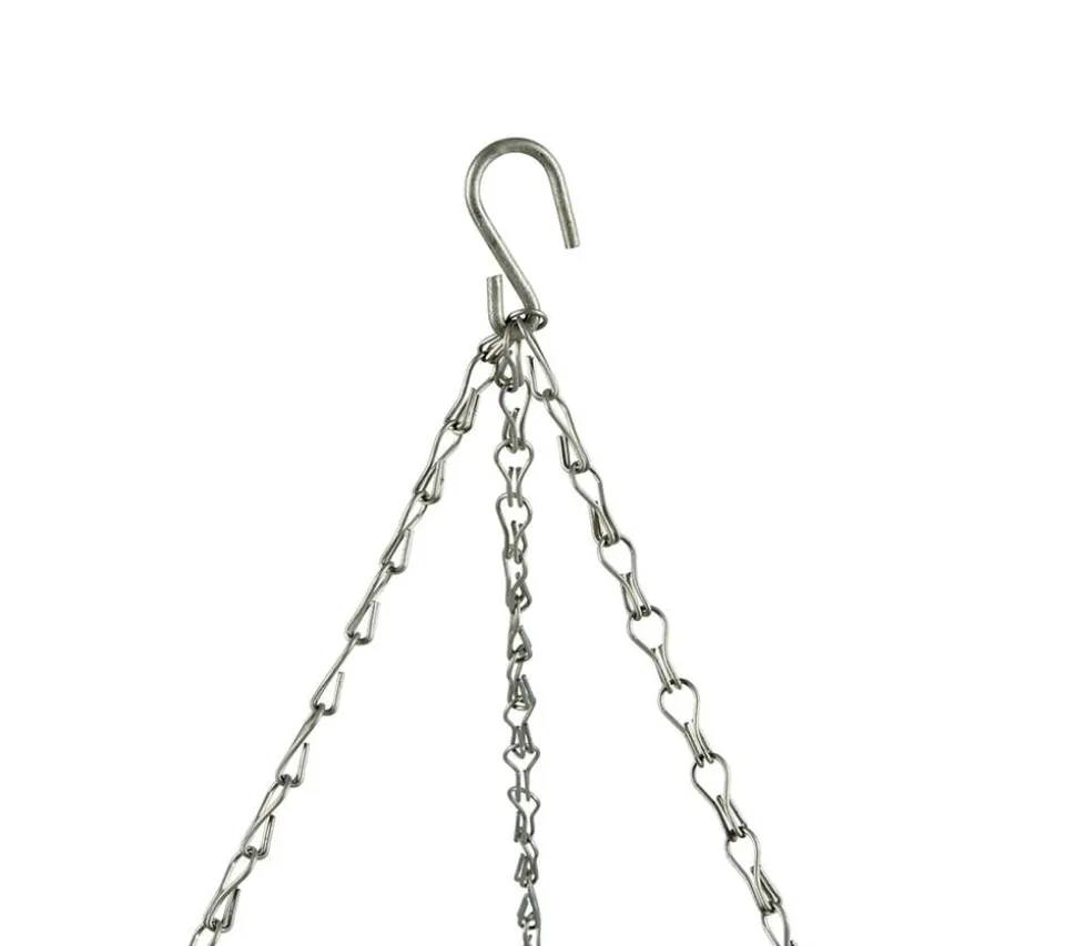 Dehner Metall-Hängeampel Basket mit Kokoseinlage, rund, grün/silber, ca. Ø35 cm