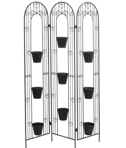 Dehner Paravent mit Pflanzgefäßen, ca. B110/H159/T13 cm