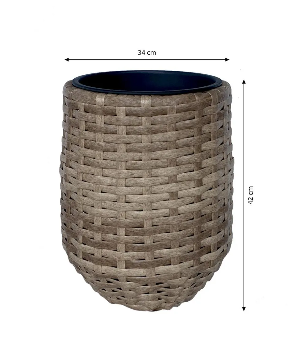 Dehner Polyrattan-Flechttopf Tulum, rund