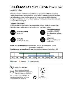 Dehner Saatband Pflücksalat-Mischung 'Fitness Pur', L5 m