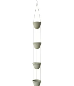 Dehner Zement-Hängetopf mit Kordel, rund, ca. H368 cm