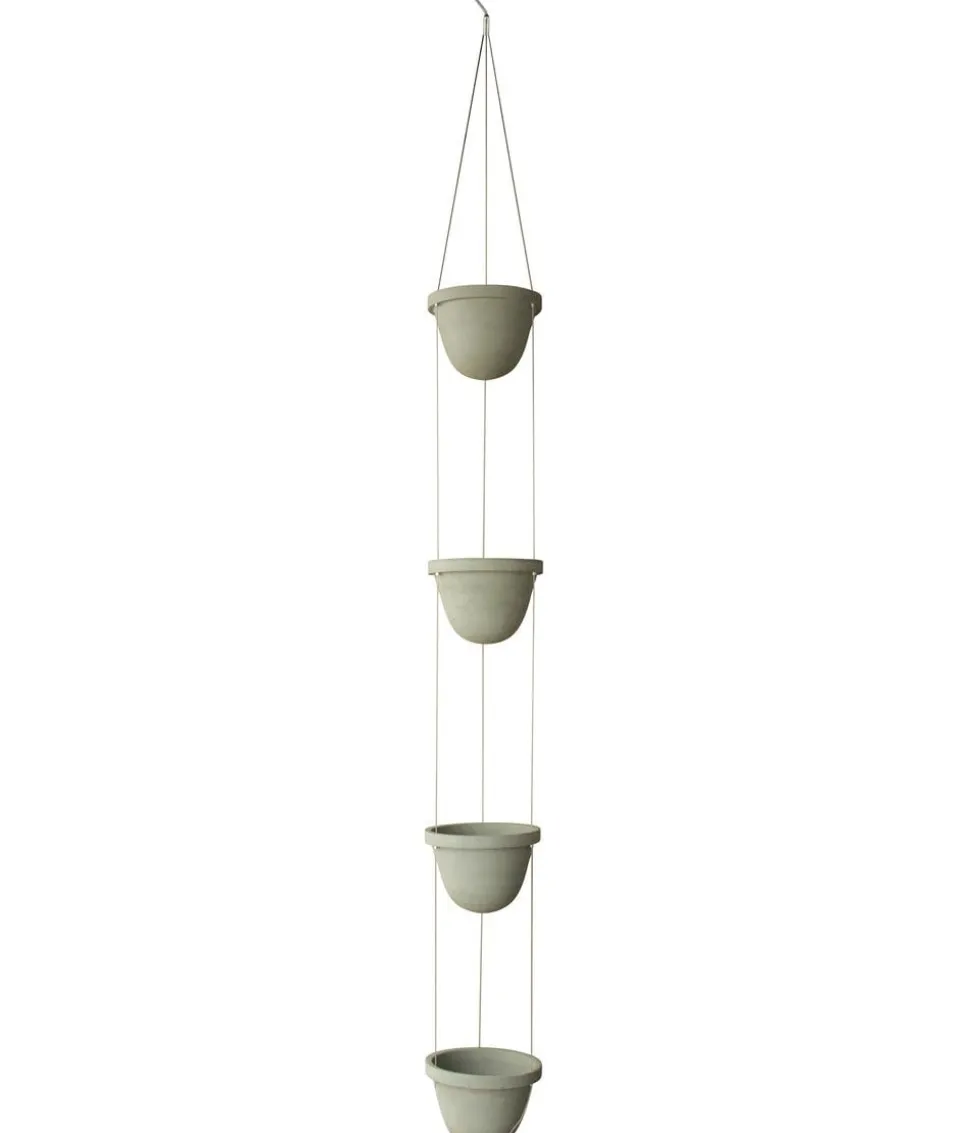 Dehner Zement-Hängetopf mit Kordel, rund, ca. H368 cm