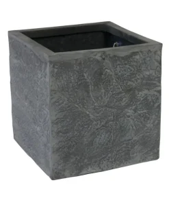 Eastwest Fiberglas-Pflanzkübel Rocks, quadratisch, grau