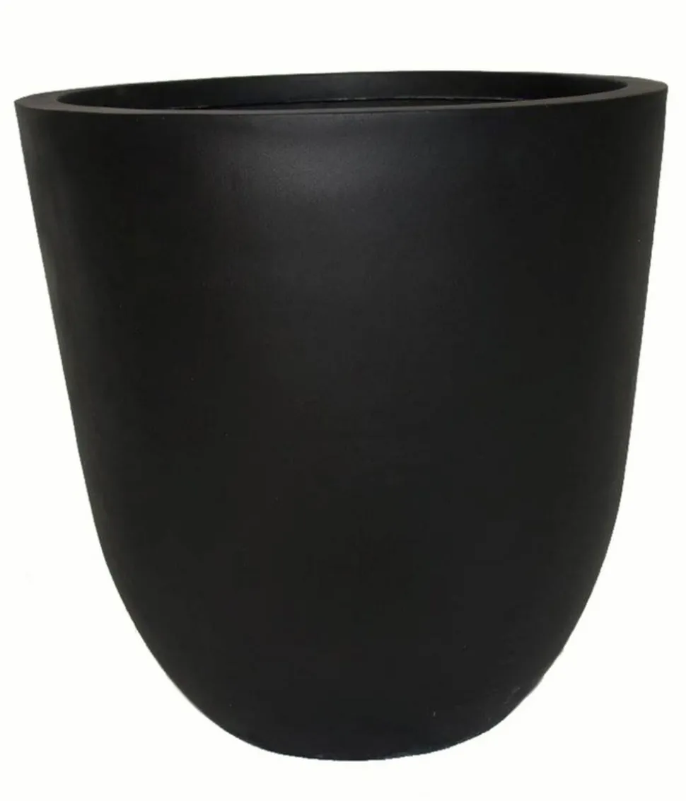 Eastwest Fiberglas-Pflanztopf Nero, rund, schwarz