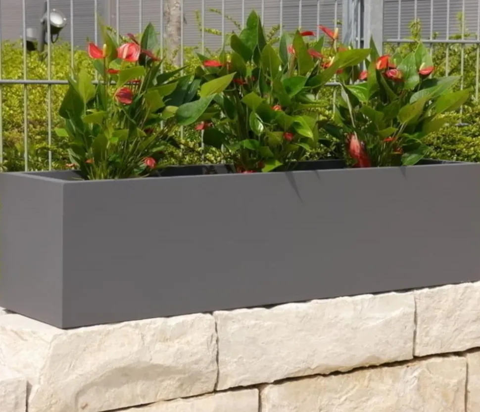 Eastwest Fiberglas-Balkonkasten Linea inkl. Halterung