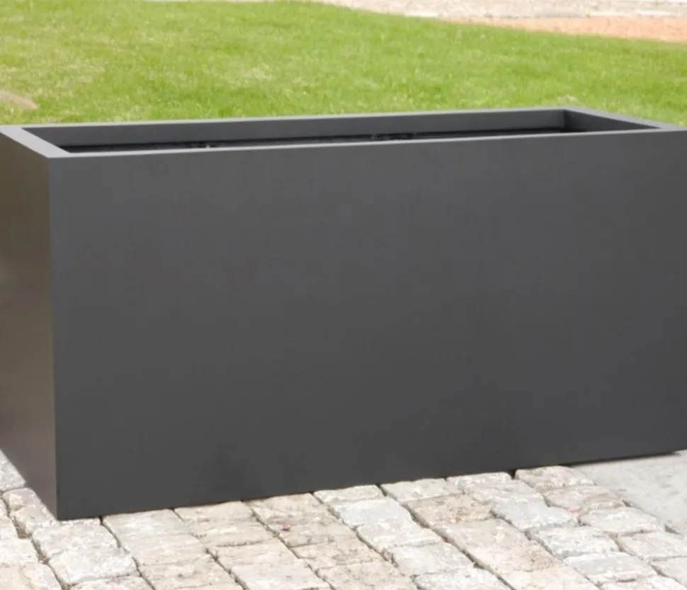 Eastwest Fiberglas-Pflanztrog Supremo, rechteckig, schwarz, ca. B120/H55/T50 cm