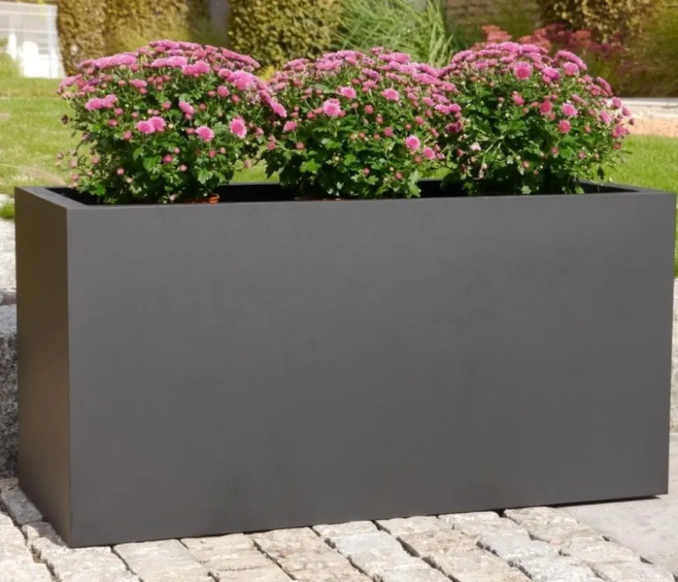 Eastwest Fiberglas-Pflanztrog Supremo, rechteckig, schwarz, ca. B120/H55/T50 cm