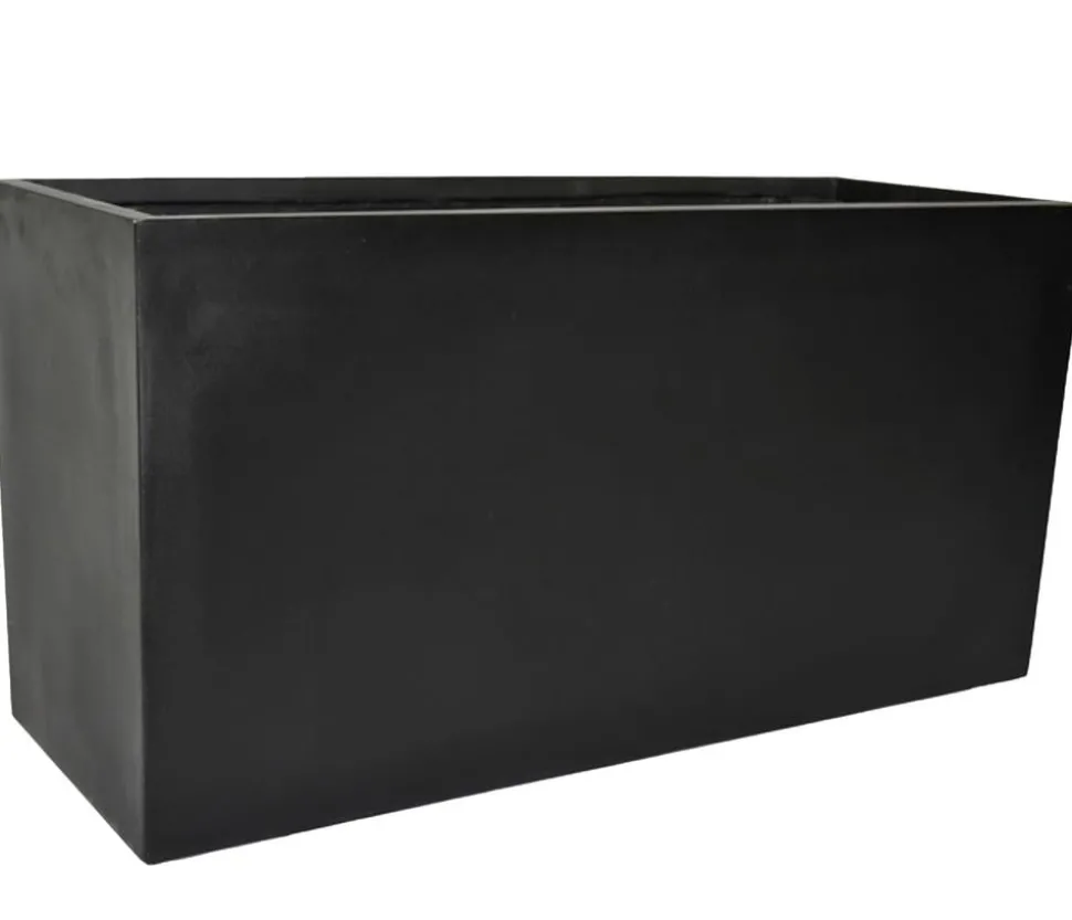 Eastwest Fiberglas-Pflanztrog, rechteckig, schwarz