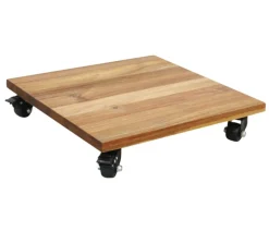 Eastwest Mehrzweck-Rollbrett mit Kunststoffrollen, Akazienholz, ca. B40/H7/T40 cm
