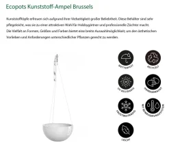 Ecopots Kunststoff-Ampel Brussels mit Wassersystem, rund