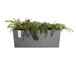 Ecopots Kunststoff-Kasten Bruges hängend, rechteckig, grau, ca. B55/H21/T20 cm