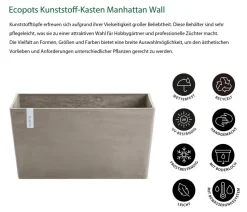 Ecopots Kunststoff-Kasten Paris, rechteckig