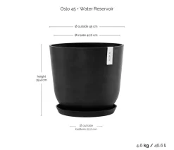 Ecopots Kunststoff-Topf Oslo mit Wassersystem, rund