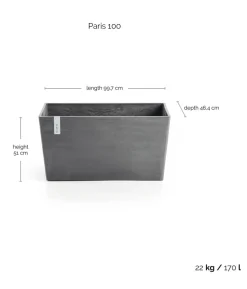Ecopots Kunststoff-Kasten Paris, rechteckig