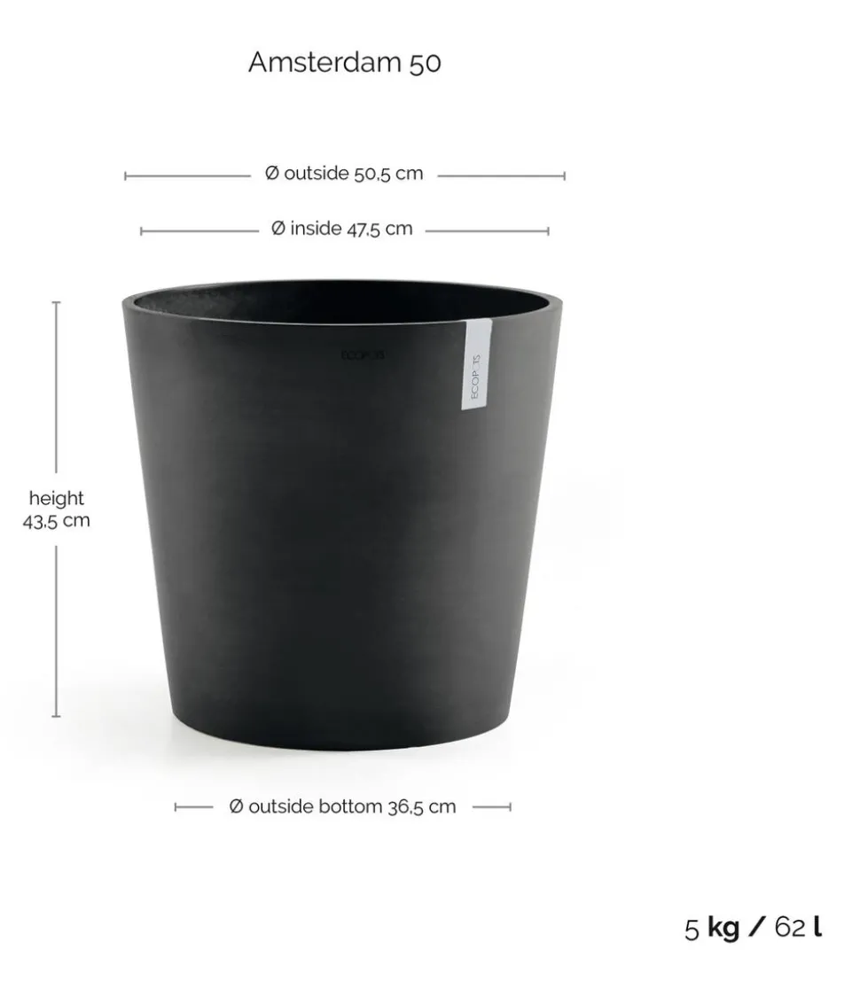 Ecopots Kunststoff-Topf Amsterdam, rund
