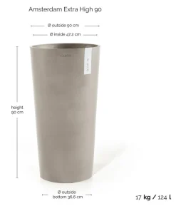 Ecopots Kunststoff-Topf Amsterdam hoch, rund