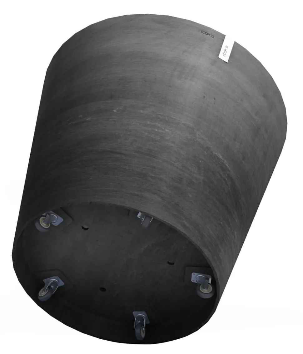Ecopots Kunststoff-Topf Amsterdam mit Rollen, rund