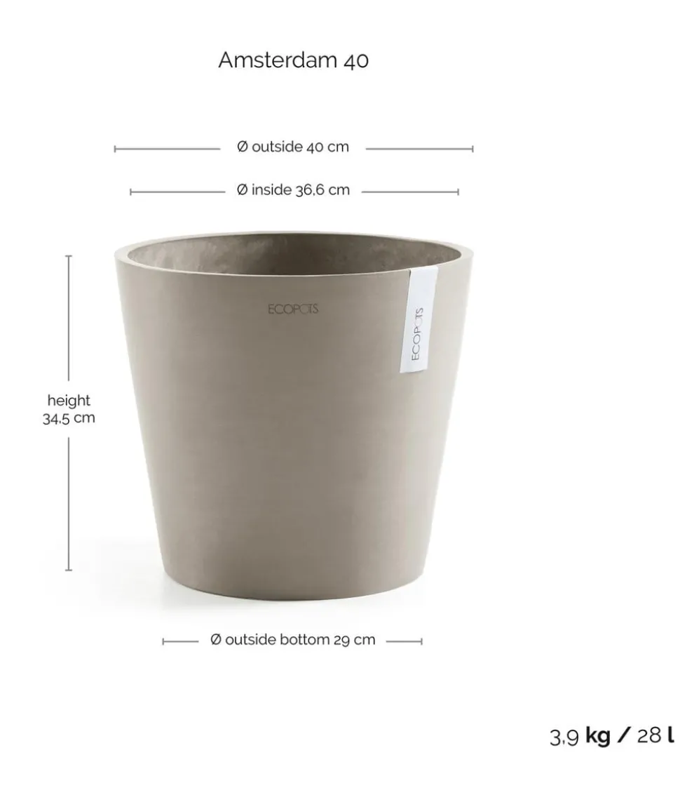 Ecopots Kunststoff-Topf Amsterdam, rund