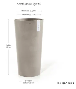 Ecopots Kunststoff-Topf Amsterdam hoch, rund